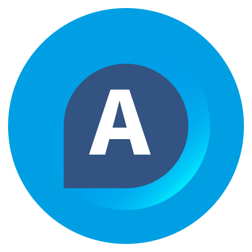 Icono Podcast Azul con A